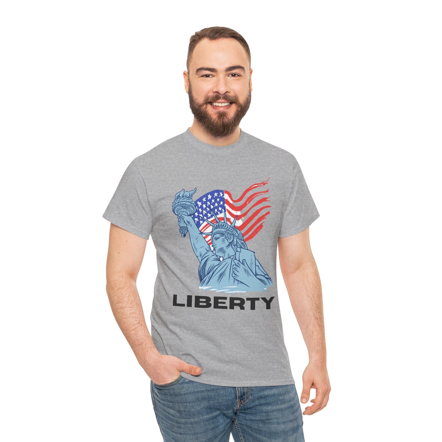 Liberty Statue T‑Shirt — American Flag & Statue of Liberty Graphic Tee