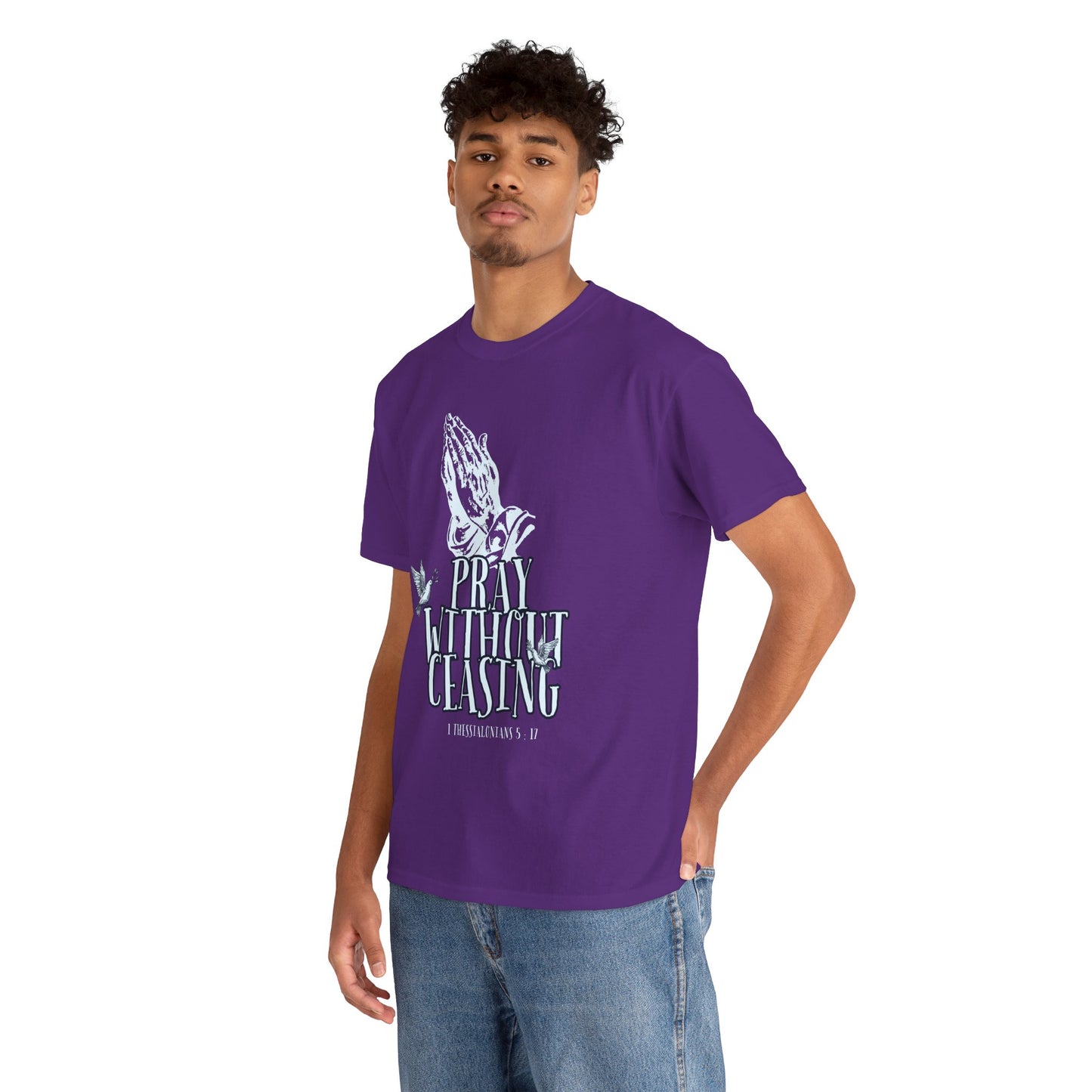 Pray Without Ceasing Cotton Tee, Faith-Based T-Shirt, Christian Apparel, Inspirational Gift, Everyday Wear, Unisex