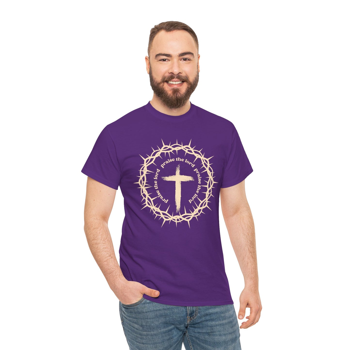 Faith-Inspired Heavy Cotton Tee - Religious T-Shirt, Spiritual Gift, Everyday Wear, Christian Apparel, Church Outfits