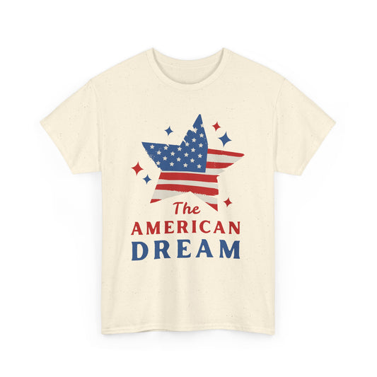 American Dream Unisex Heavy Cotton Tee, Patriotic T-Shirt, USA Pride Shirt, Fourth of July Apparel, Ideal Gift for Independence Day