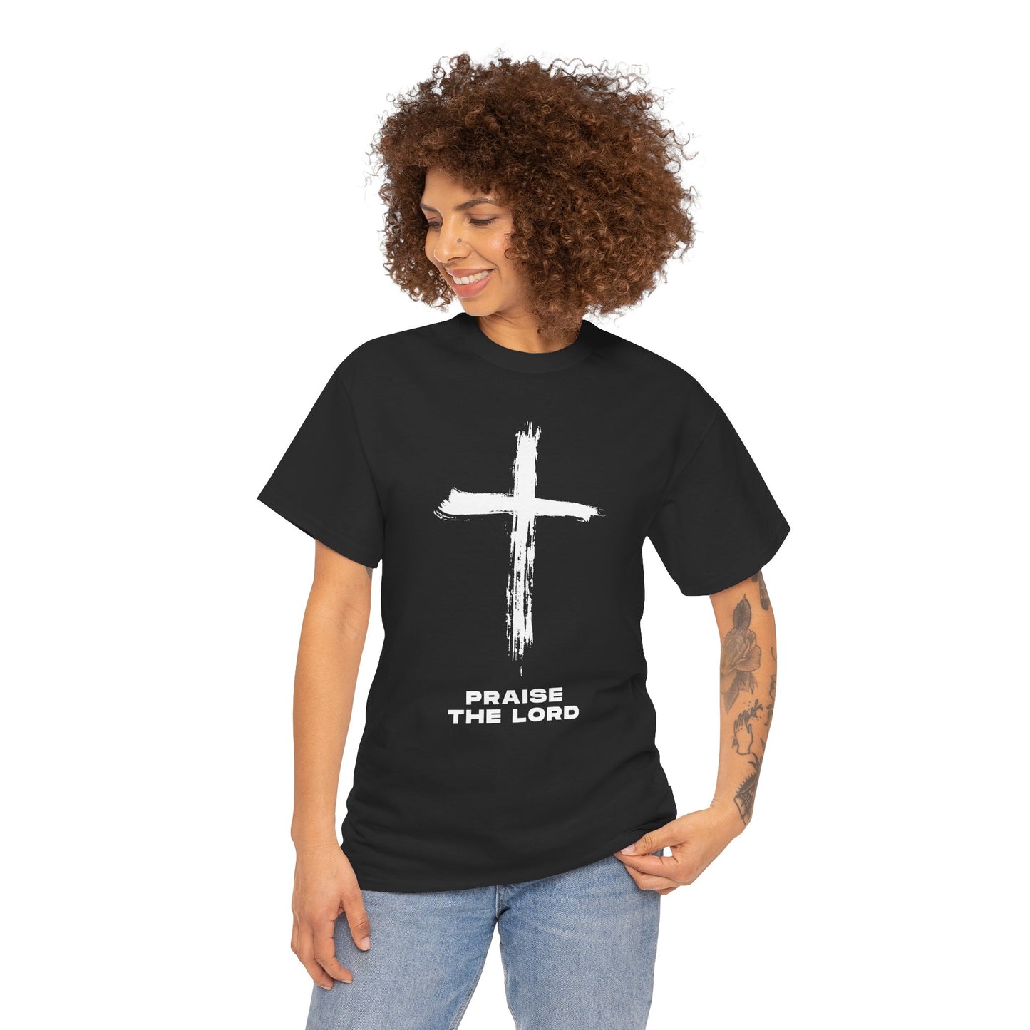 Faith-Inspired Unisex Heavy Cotton Tee - Praise the Lord Design, Christian Apparel, Inspirational Shirt, Gift for Believers, Spiritual Wear