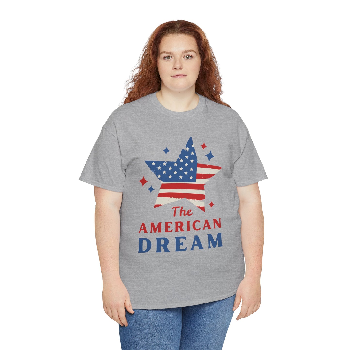 American Dream Unisex Heavy Cotton Tee, Patriotic T-Shirt, USA Pride Shirt, Fourth of July Apparel, Ideal Gift for Independence Day