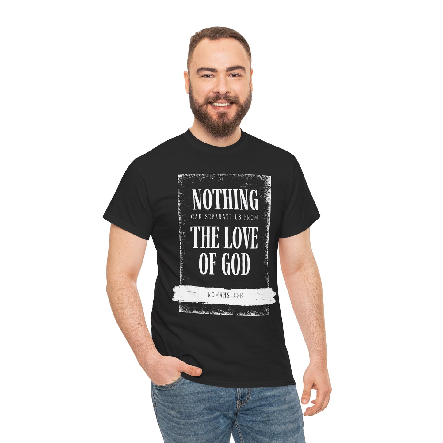 Christian Faith Tee - Romans 8:39 Unisex Cotton Shirt, Inspirational Gift, Everyday Wear, Religious Top, Casual Clothing