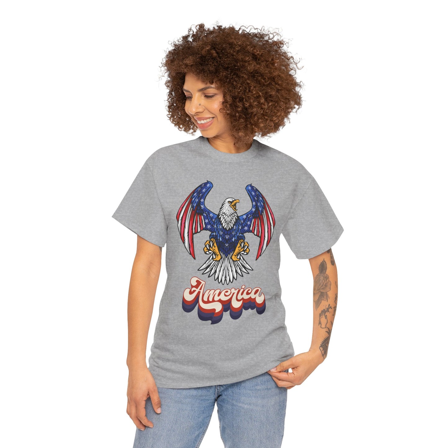 America Eagle T‑Shirt — Vintage Patriotic Bald Eagle Graphic Tee