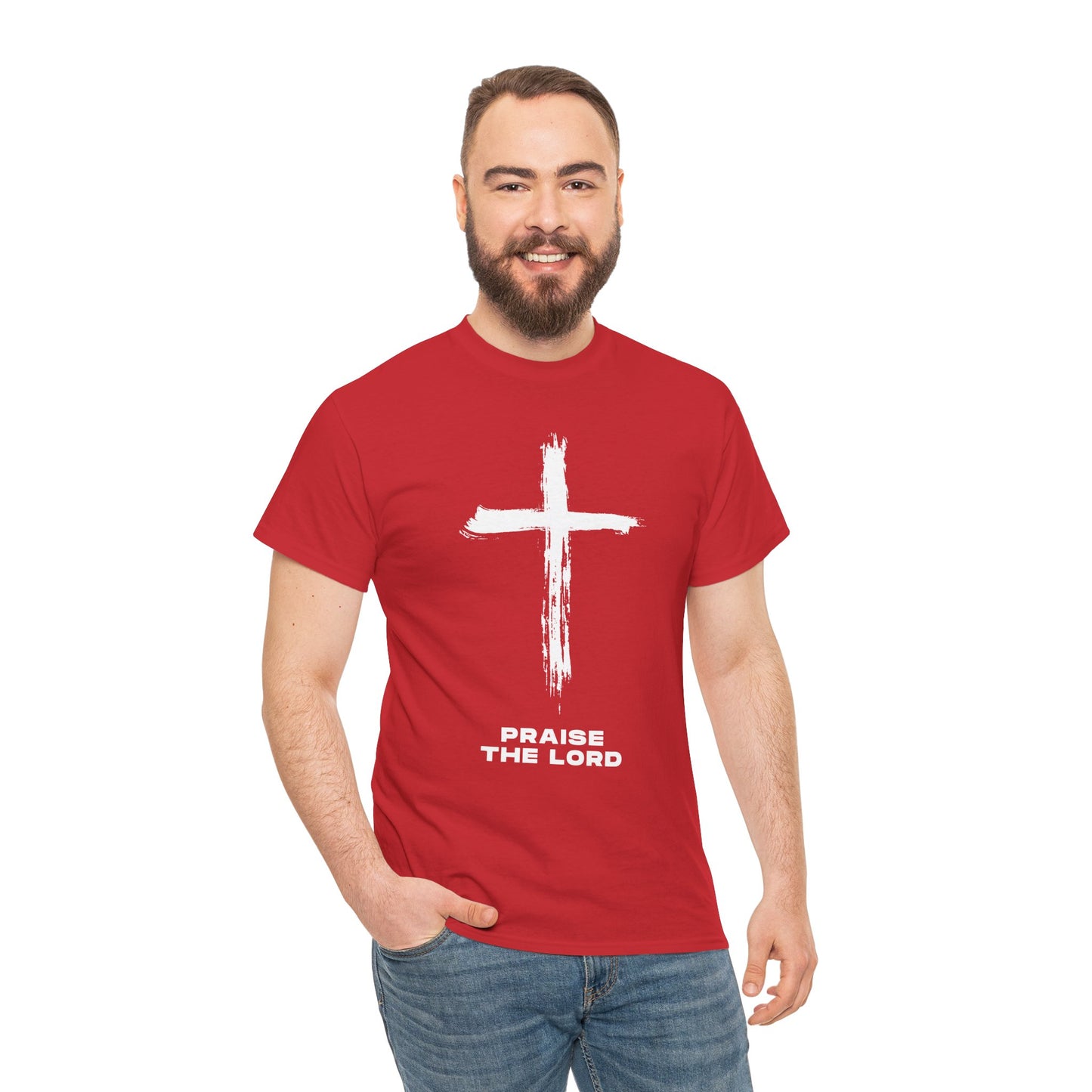 Faith-Inspired Unisex Heavy Cotton Tee - Praise the Lord Design, Christian Apparel, Inspirational Shirt, Gift for Believers, Spiritual Wear