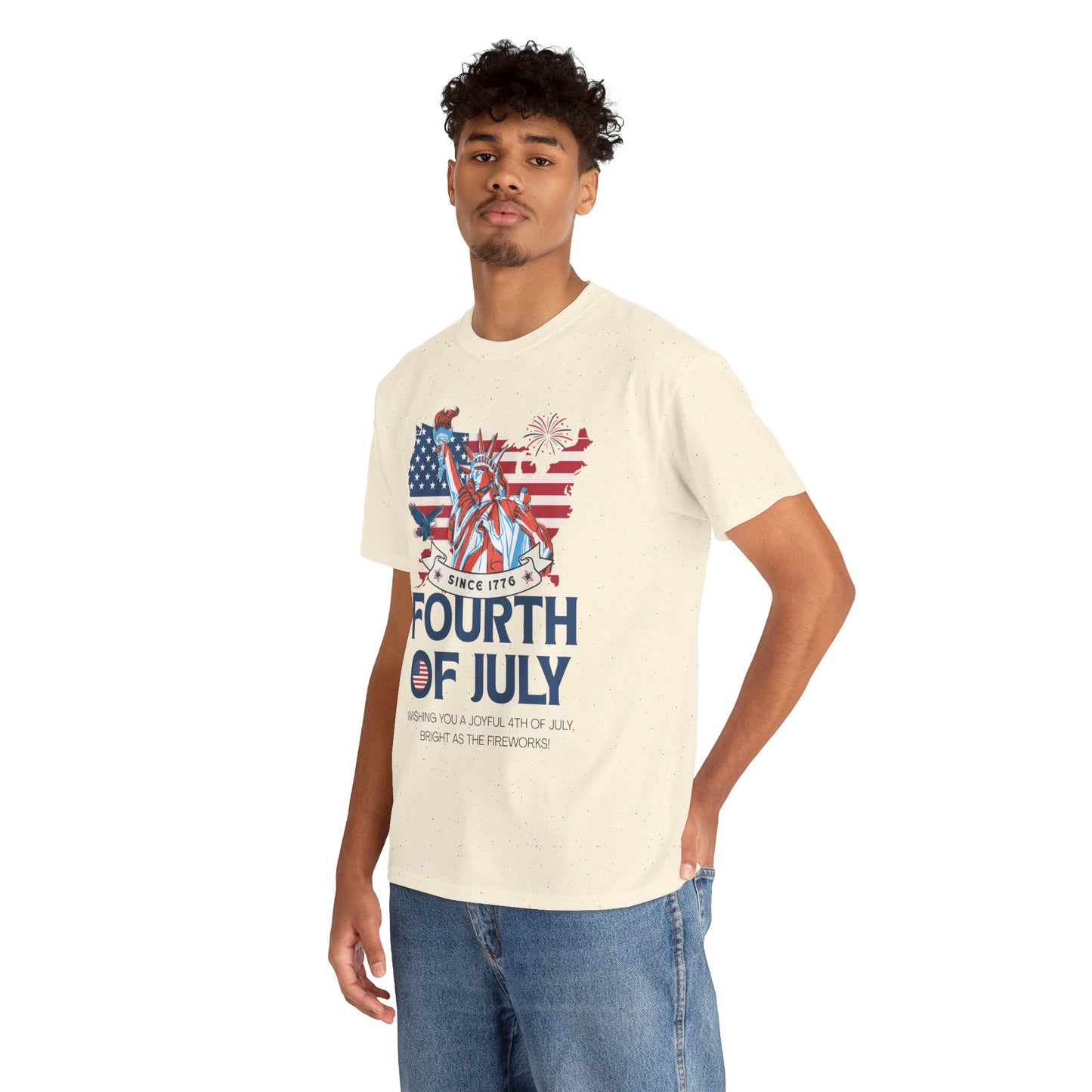 Patriotic Fourth of July Tee, Unisex Cotton T-Shirt for Independence Day, Summer BBQs, Family Gatherings, Festive Wear, Gifts