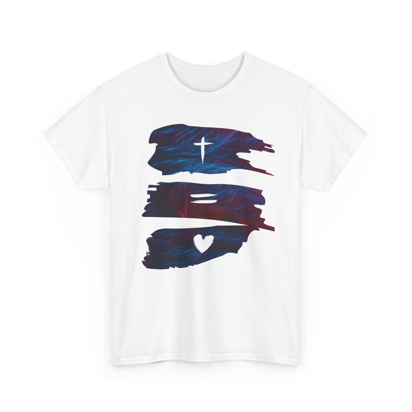 Cross Equals Love Unisex Heavy Cotton Tee, Casual Christian T-Shirt, Graphic Faith Shirt, Inspirational Tee, Gift for Believers