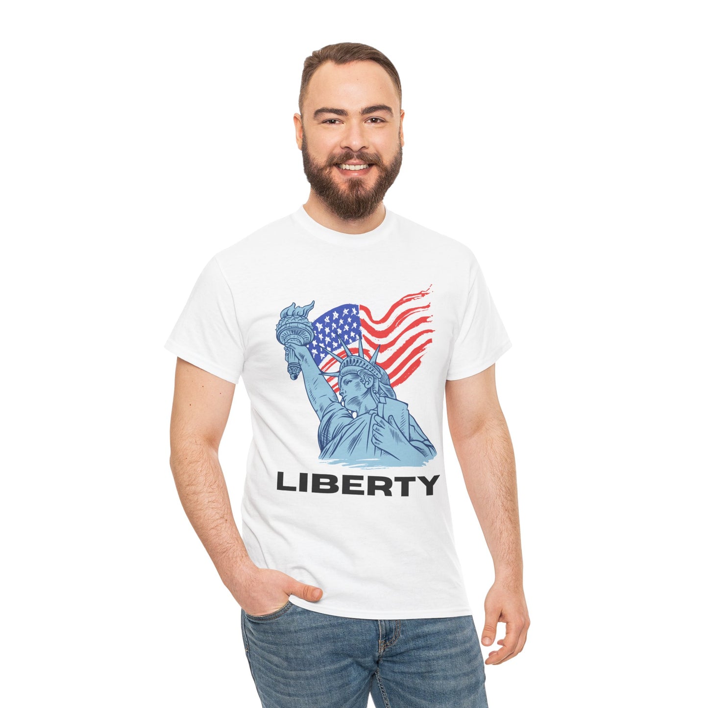 Liberty Statue T‑Shirt — American Flag & Statue of Liberty Graphic Tee