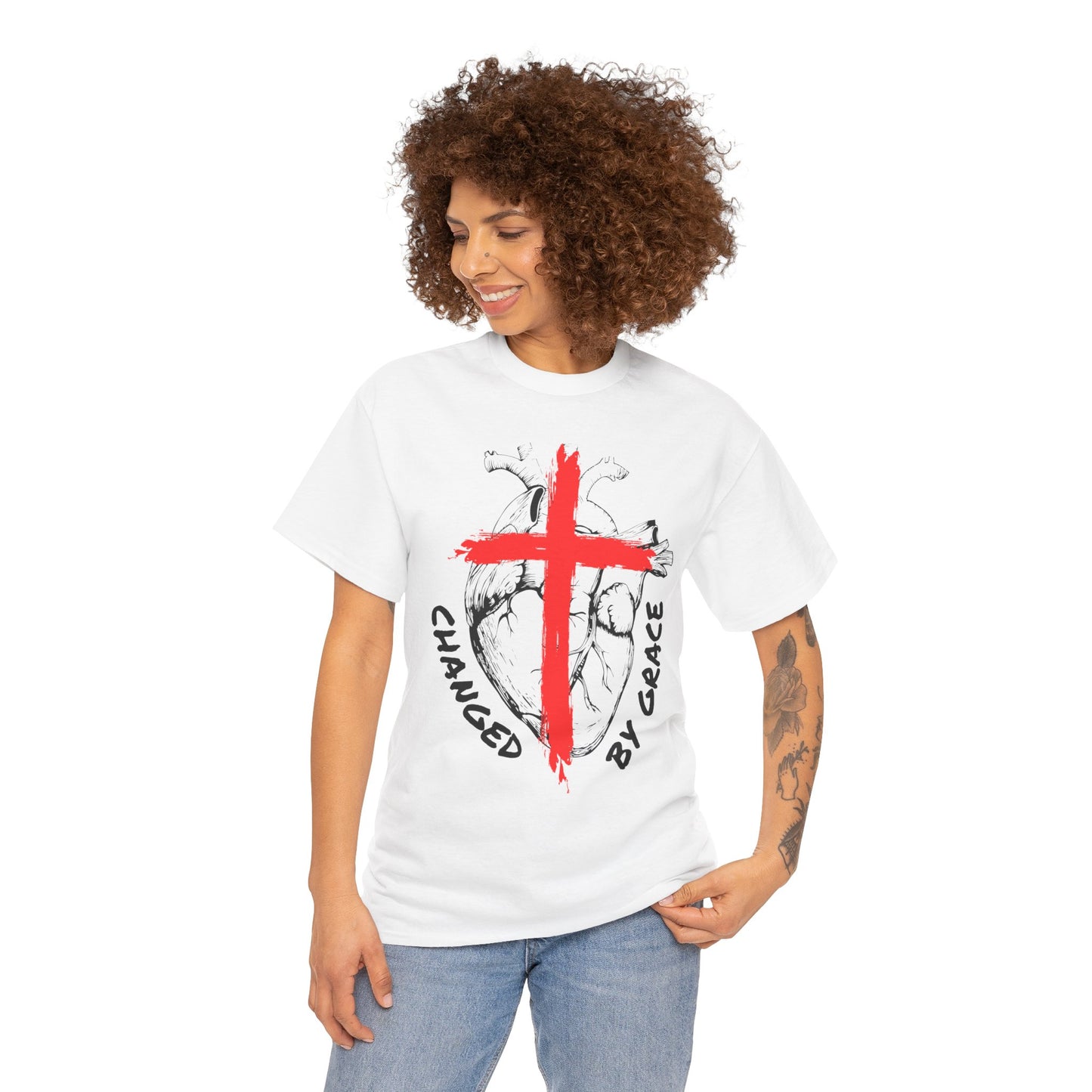 Changed By Grace Unisex Heavy Cotton Tee, Changed by Grace Shirt, Christian Apparel, Gift for Believers, Casual Spiritual Wear