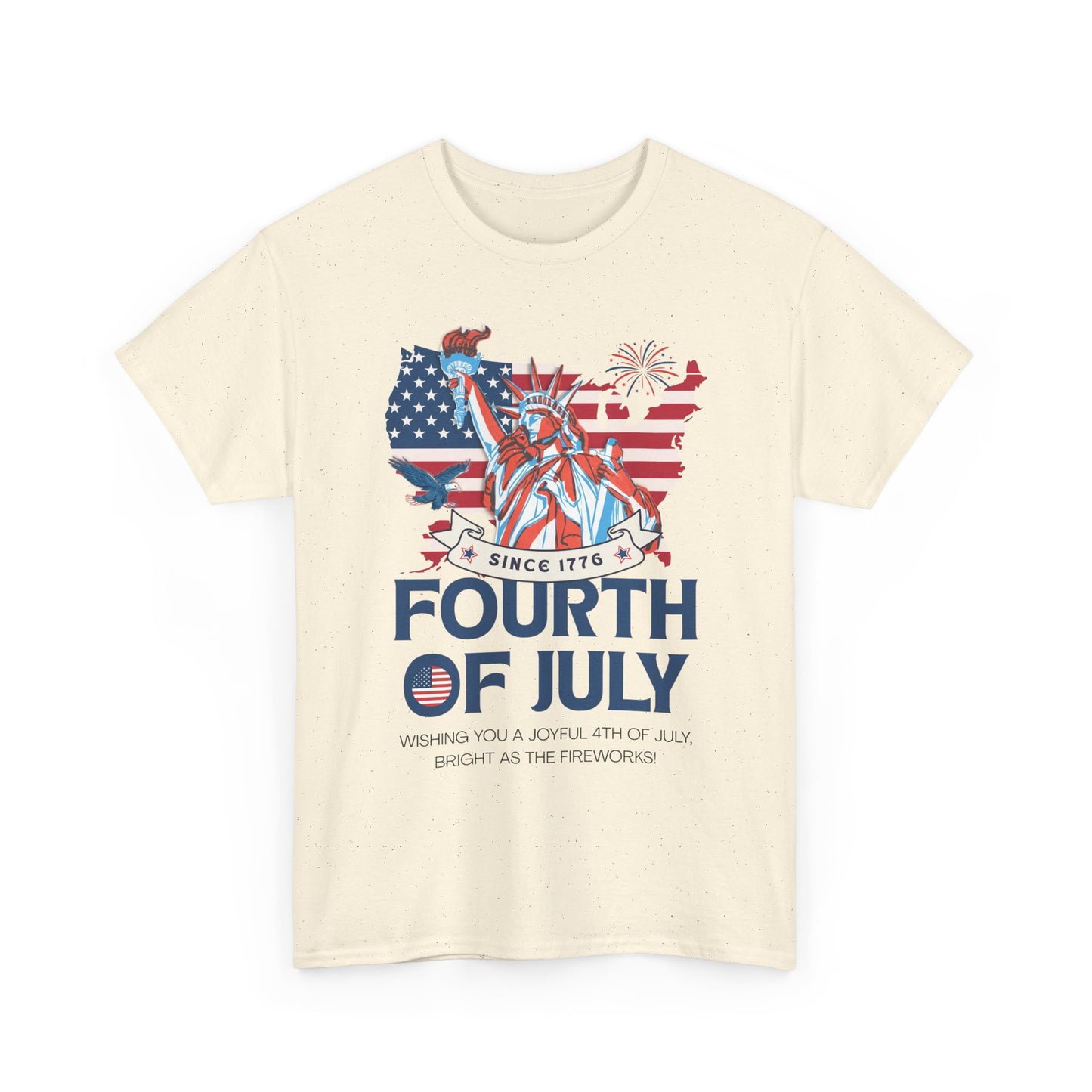 Patriotic Fourth of July Tee, Unisex Cotton T-Shirt for Independence Day, Summer BBQs, Family Gatherings, Festive Wear, Gifts