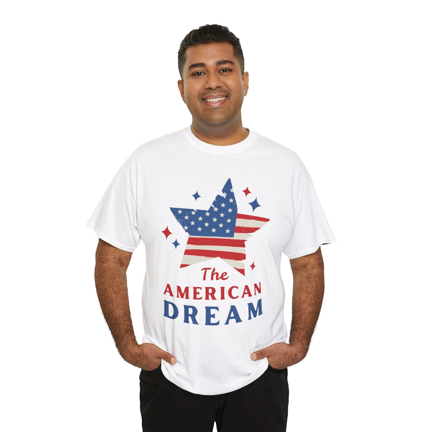 American Dream Unisex Heavy Cotton Tee, Patriotic T-Shirt, USA Pride Shirt, Fourth of July Apparel, Ideal Gift for Independence Day