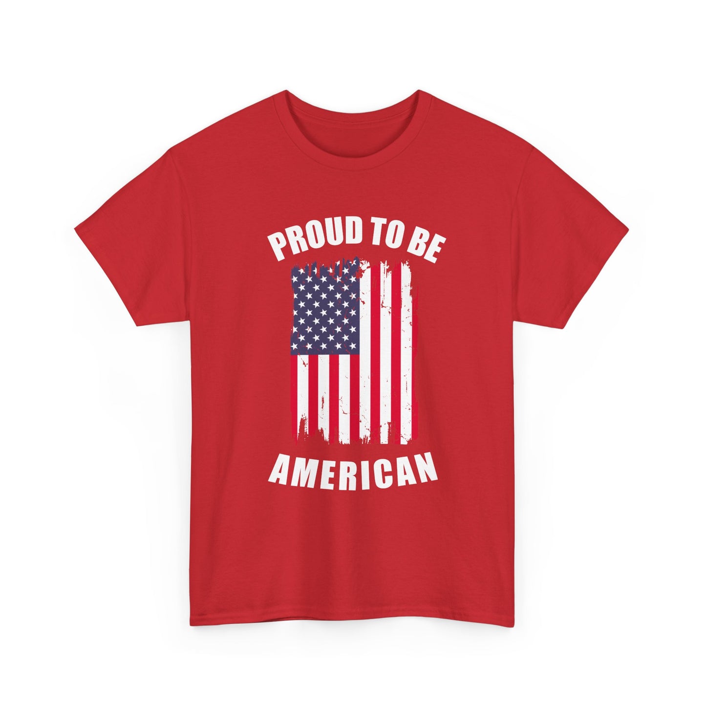 Proud to Be American Tee, Unisex Heavy Cotton T-Shirt, Patriotic Shirt, July 4th Celebration, Gift for Veterans, Casual Wear