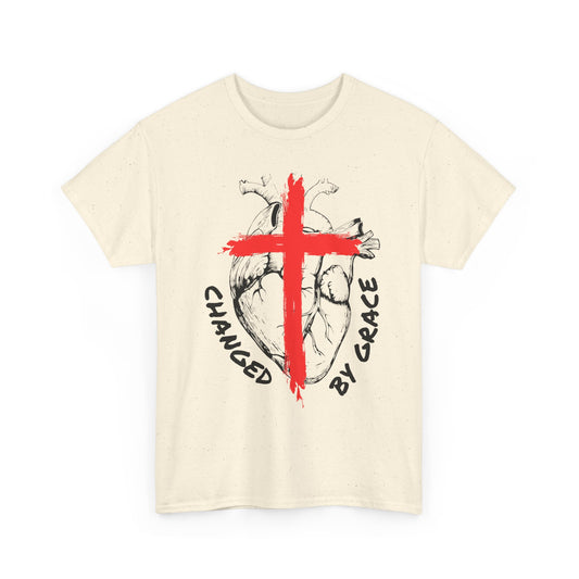 Changed By Grace Unisex Heavy Cotton Tee, Changed by Grace Shirt, Christian Apparel, Gift for Believers, Casual Spiritual Wear