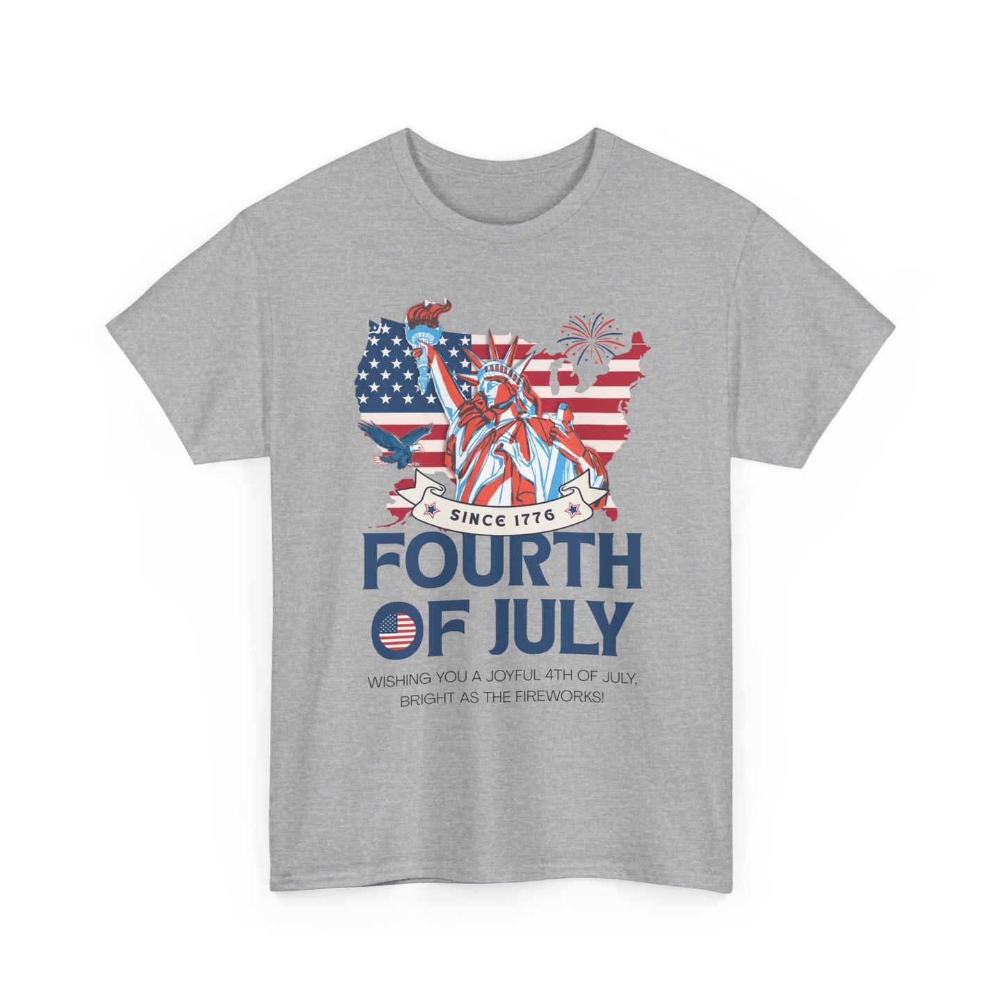 Patriotic Fourth of July Tee, Unisex Cotton T-Shirt for Independence Day, Summer BBQs, Family Gatherings, Festive Wear, Gifts