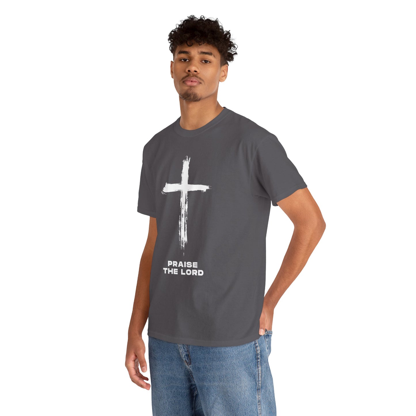 Faith-Inspired Unisex Heavy Cotton Tee - Praise the Lord Design, Christian Apparel, Inspirational Shirt, Gift for Believers, Spiritual Wear