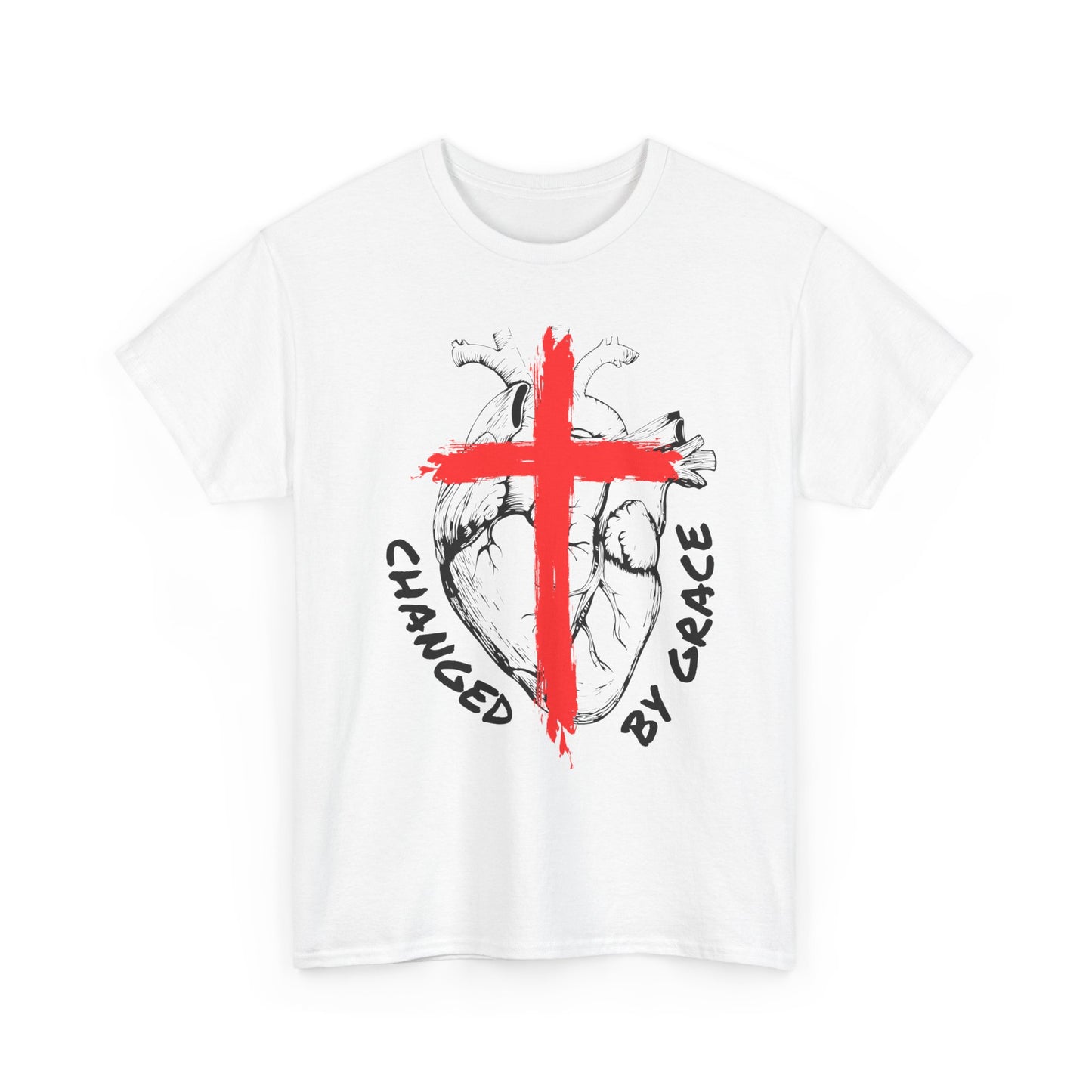 Changed By Grace Unisex Heavy Cotton Tee, Changed by Grace Shirt, Christian Apparel, Gift for Believers, Casual Spiritual Wear