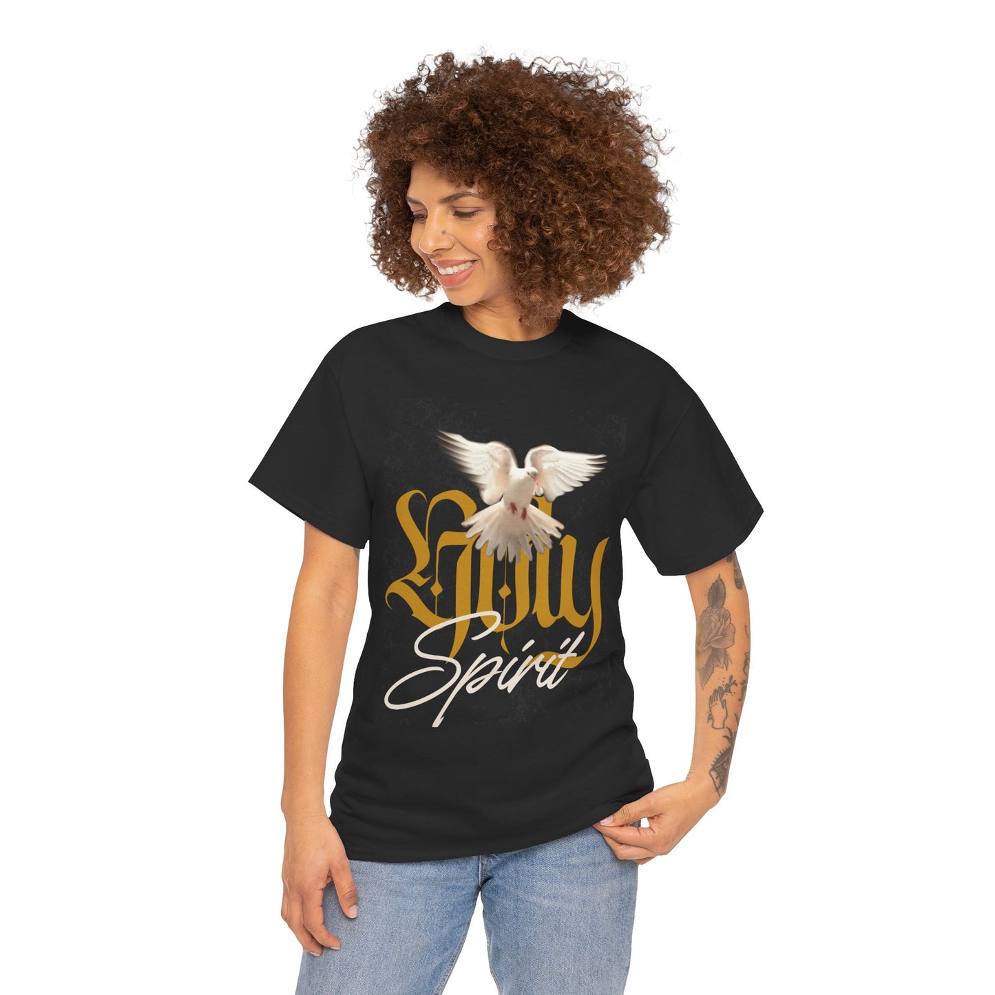 Spirit Dove Unisex Heavy Cotton Tee, Inspirational Apparel, Faith-Based Gift, Casual Wear, Comfortable T-Shirt