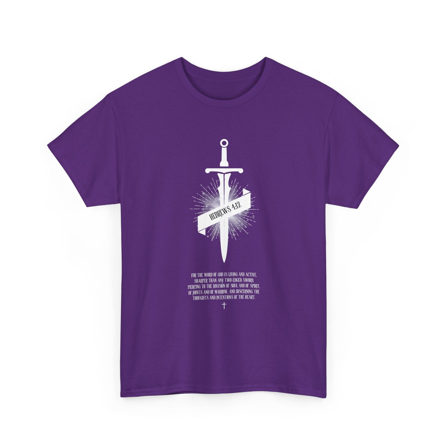 Unisex Heavy Cotton Tee with Sword & Quote Design, Graphic Tee, Casual Wear, Gift for Him/Her, October Special, Statement Shirt
