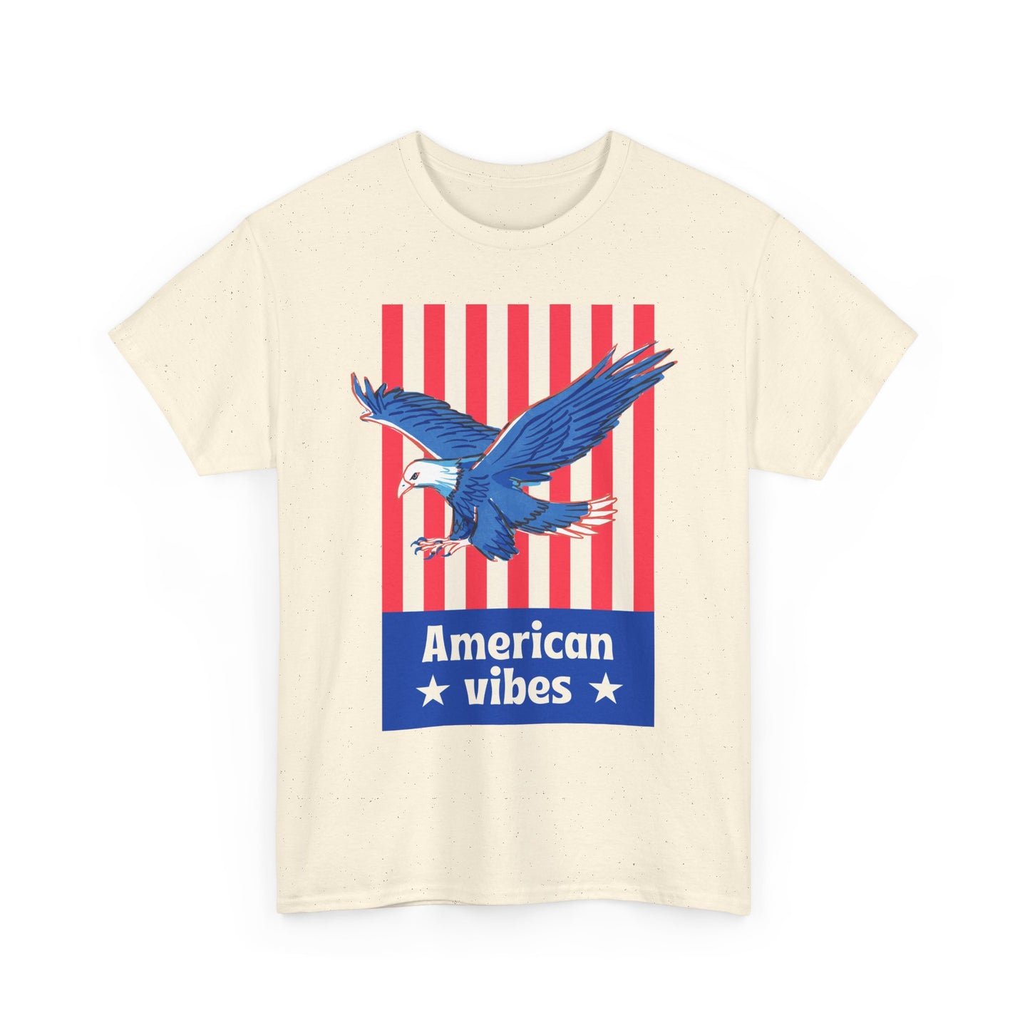 American Vibes Unisex Heavy Cotton Tee - Patriotic T-Shirt for Celebrations, Independence Day, Casual Wear, Gifts, and Events