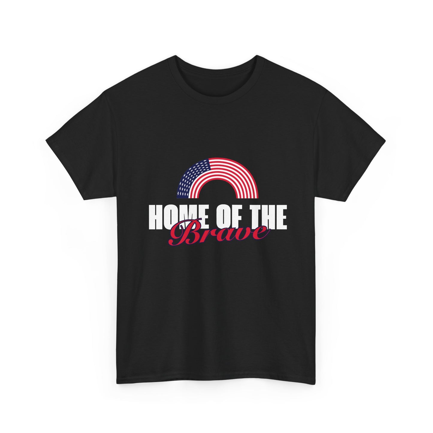Home of the Brave Unisex Heavy Cotton Tee | Patriotic Tees, Gifts for Veterans, Independence Day Shirt, Casual Wear, Everyday Comfort