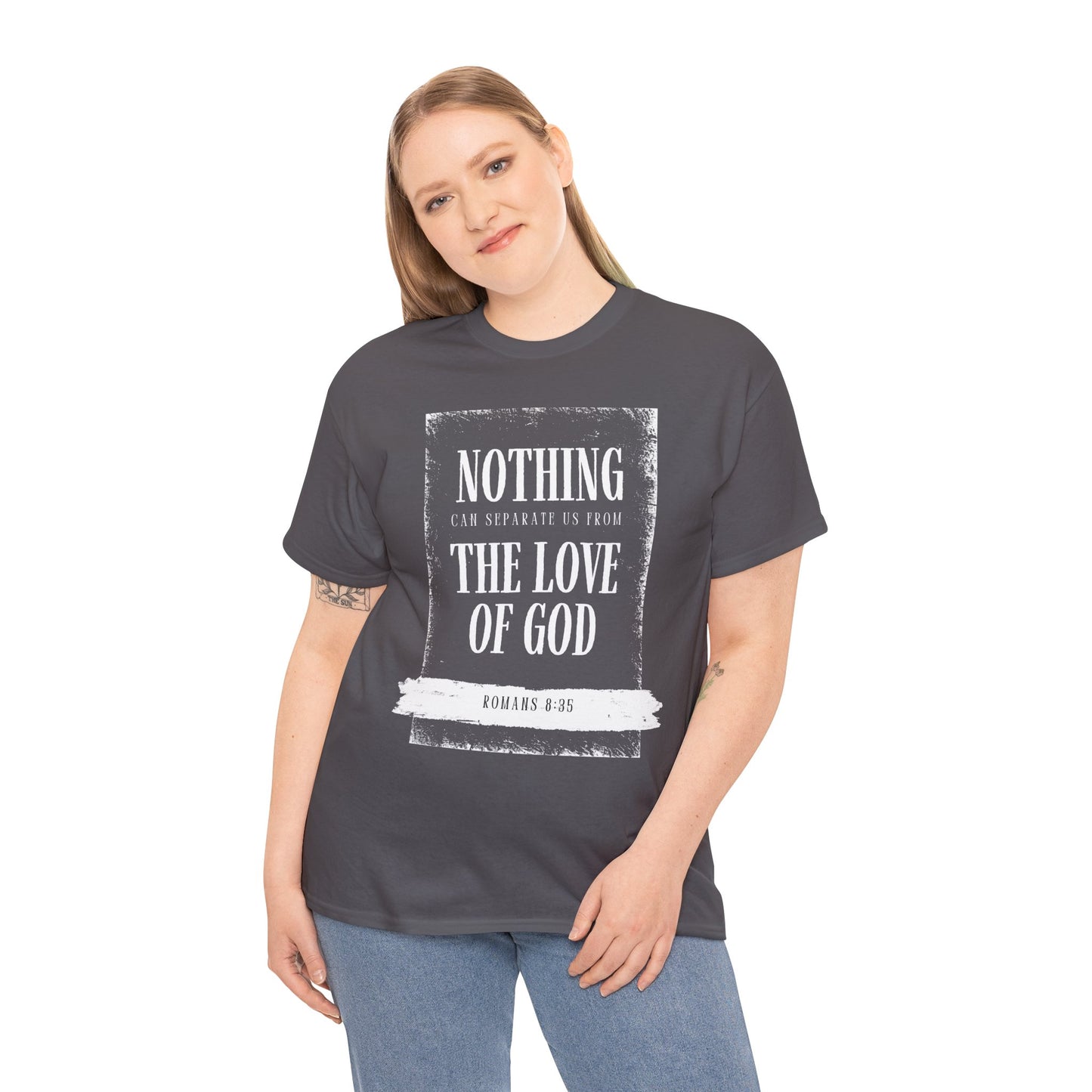 Christian Faith Tee - Romans 8:39 Unisex Cotton Shirt, Inspirational Gift, Everyday Wear, Religious Top, Casual Clothing