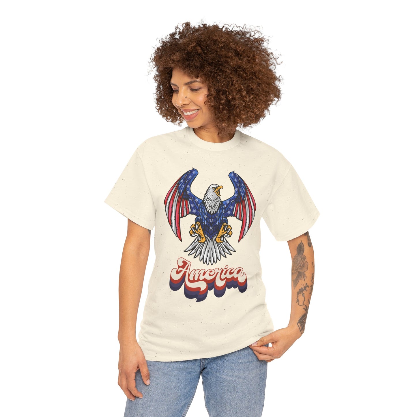 America Eagle T‑Shirt — Vintage Patriotic Bald Eagle Graphic Tee