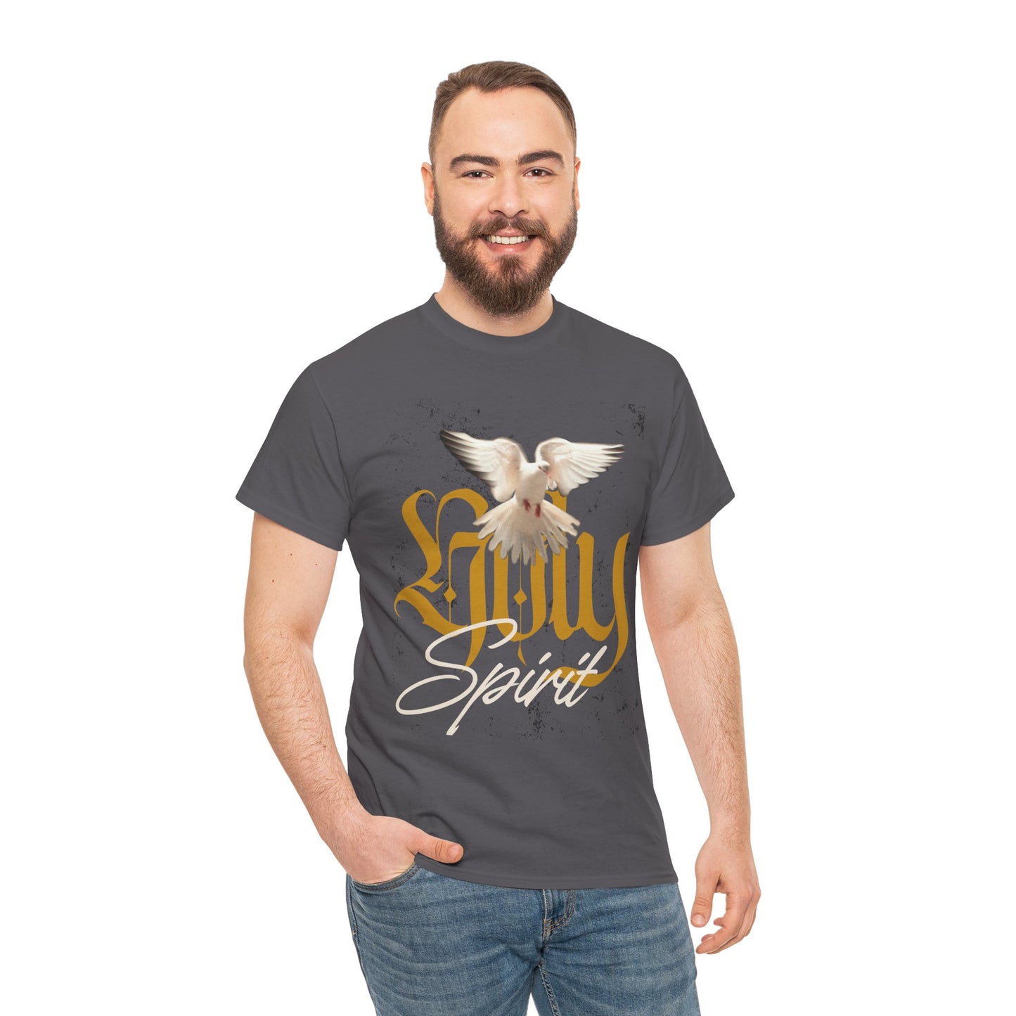 Spirit Dove Unisex Heavy Cotton Tee, Inspirational Apparel, Faith-Based Gift, Casual Wear, Comfortable T-Shirt
