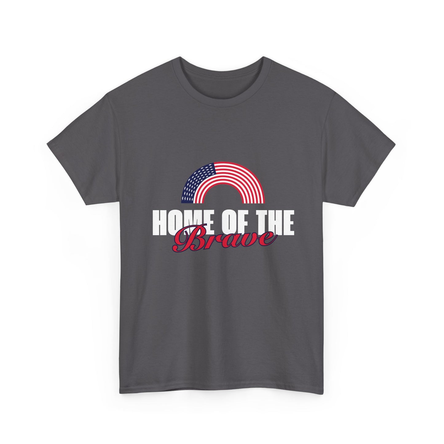 Home of the Brave Unisex Heavy Cotton Tee | Patriotic Tees, Gifts for Veterans, Independence Day Shirt, Casual Wear, Everyday Comfort