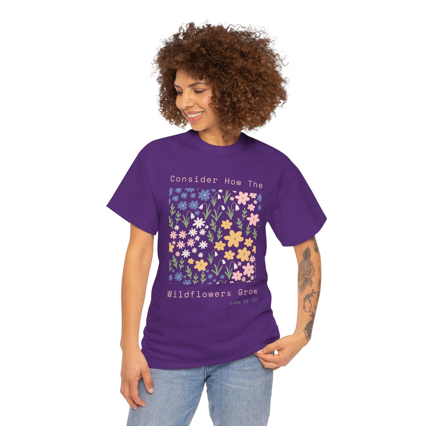 Floral Inspirational Tee - Unisex Heavy Cotton Shirt, Motivational Apparel, Gift for Nature Lovers, Spring Fashion, Casual Wear