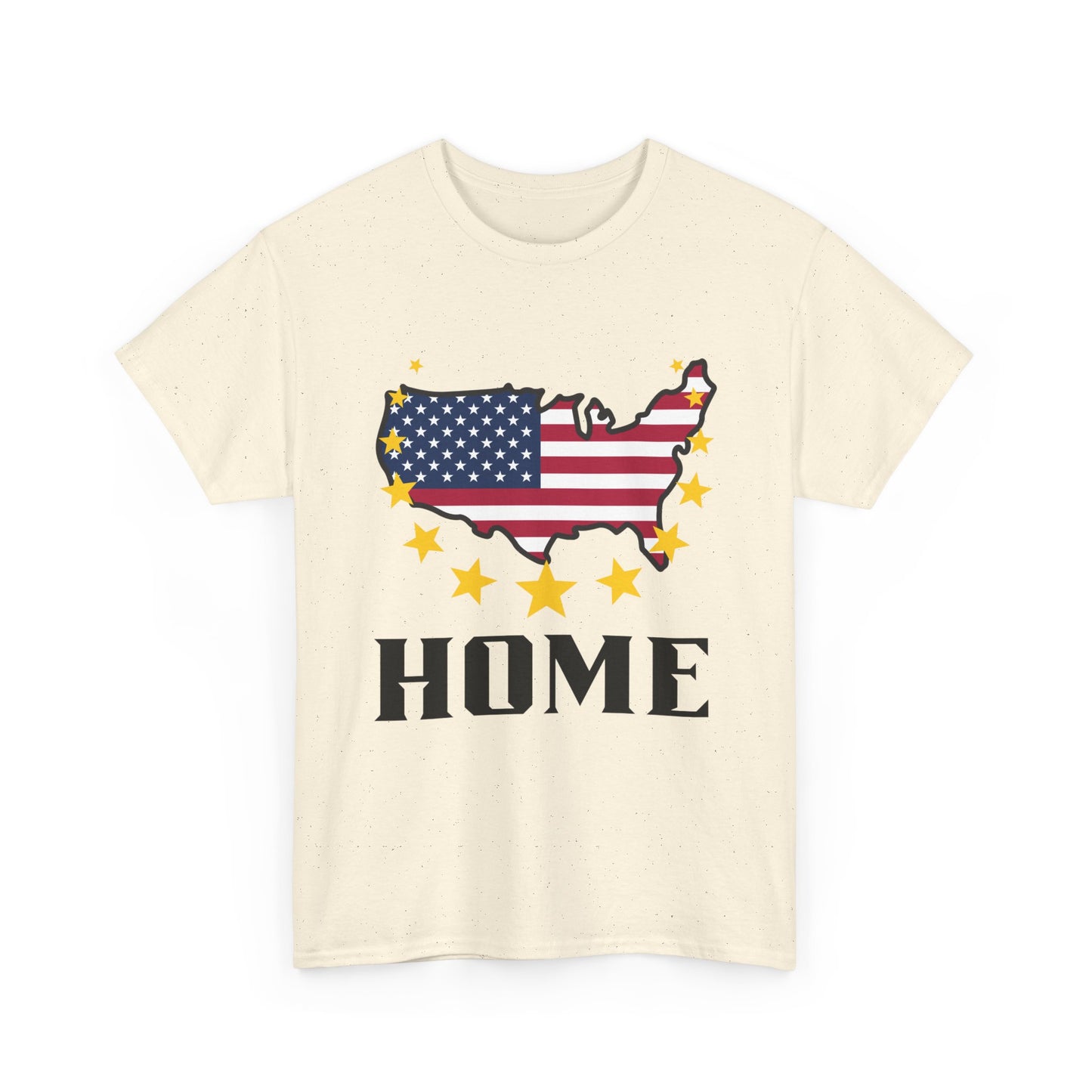 USA Flag Map "HOME" T‑Shirt — Patriotic American Pride Tee for 4th of July & Veterans