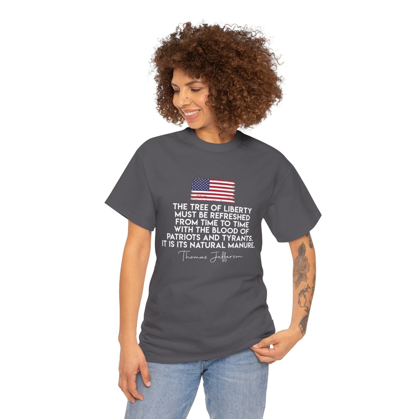 Patriotic Quote Tee: Unisex Heavy Cotton Shirt, Freedom Apparel, Gift for Patriots, Independence Day, 4th of July, Vintage Style