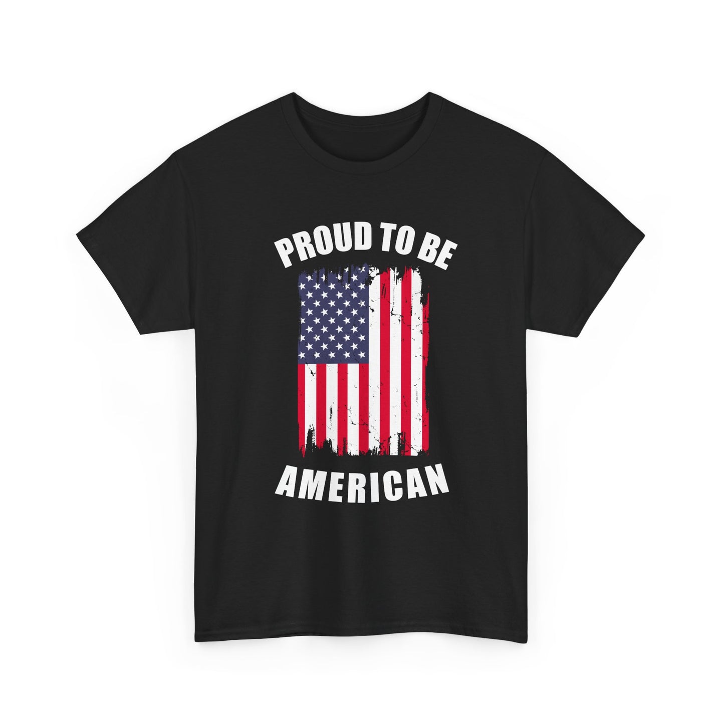 Proud to Be American Tee, Unisex Heavy Cotton T-Shirt, Patriotic Shirt, July 4th Celebration, Gift for Veterans, Casual Wear