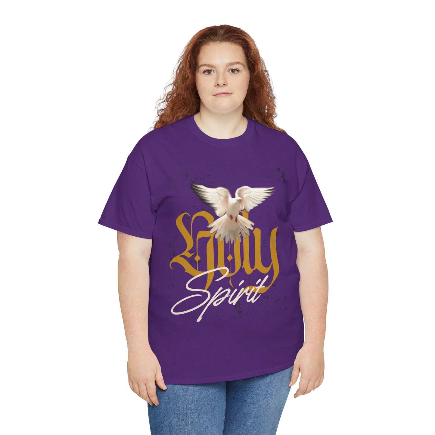 Spirit Dove Unisex Heavy Cotton Tee, Inspirational Apparel, Faith-Based Gift, Casual Wear, Comfortable T-Shirt