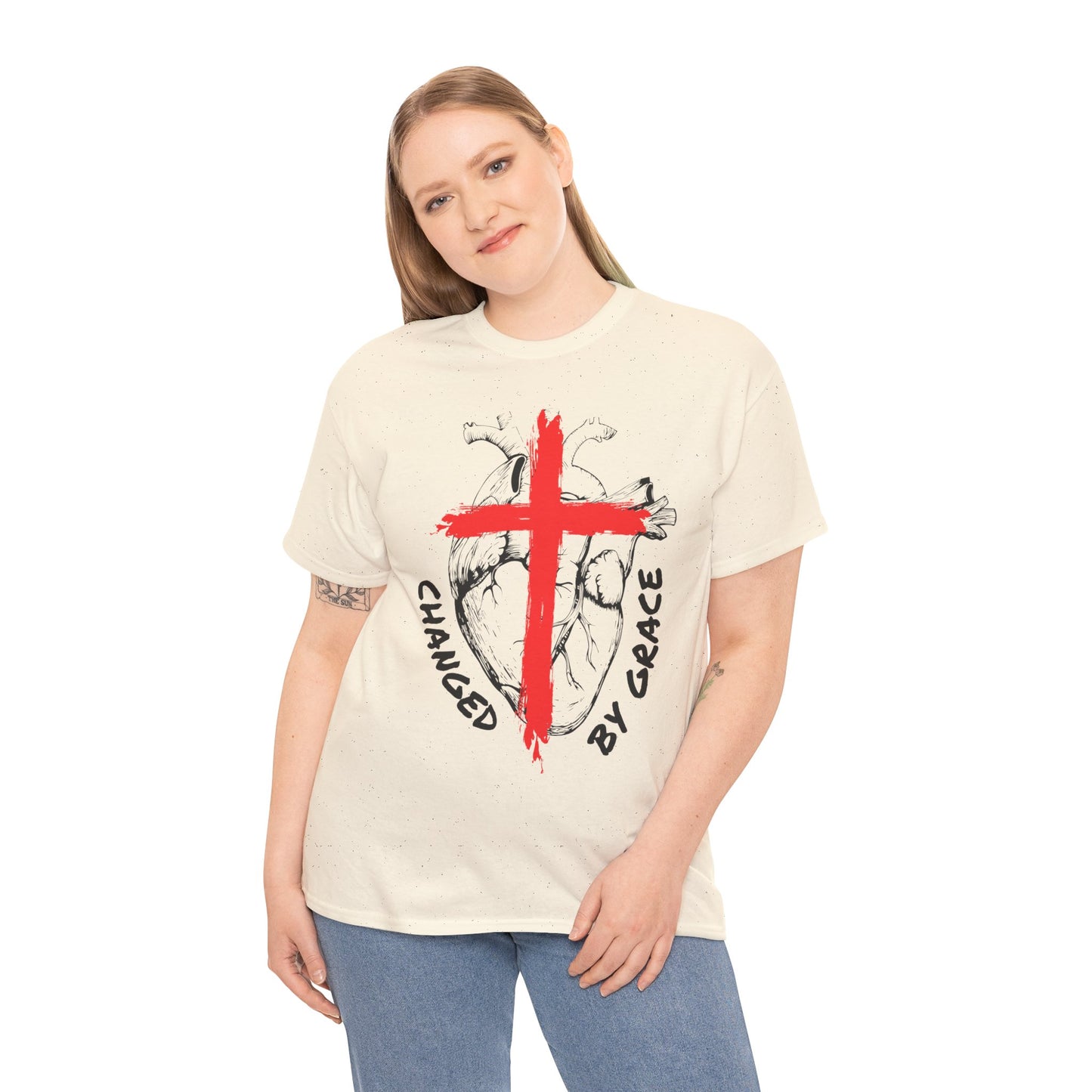 Changed By Grace Unisex Heavy Cotton Tee, Changed by Grace Shirt, Christian Apparel, Gift for Believers, Casual Spiritual Wear