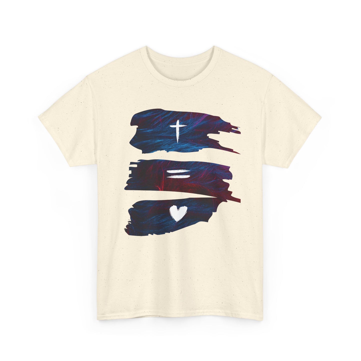 Cross Equals Love Unisex Heavy Cotton Tee, Casual Christian T-Shirt, Graphic Faith Shirt, Inspirational Tee, Gift for Believers