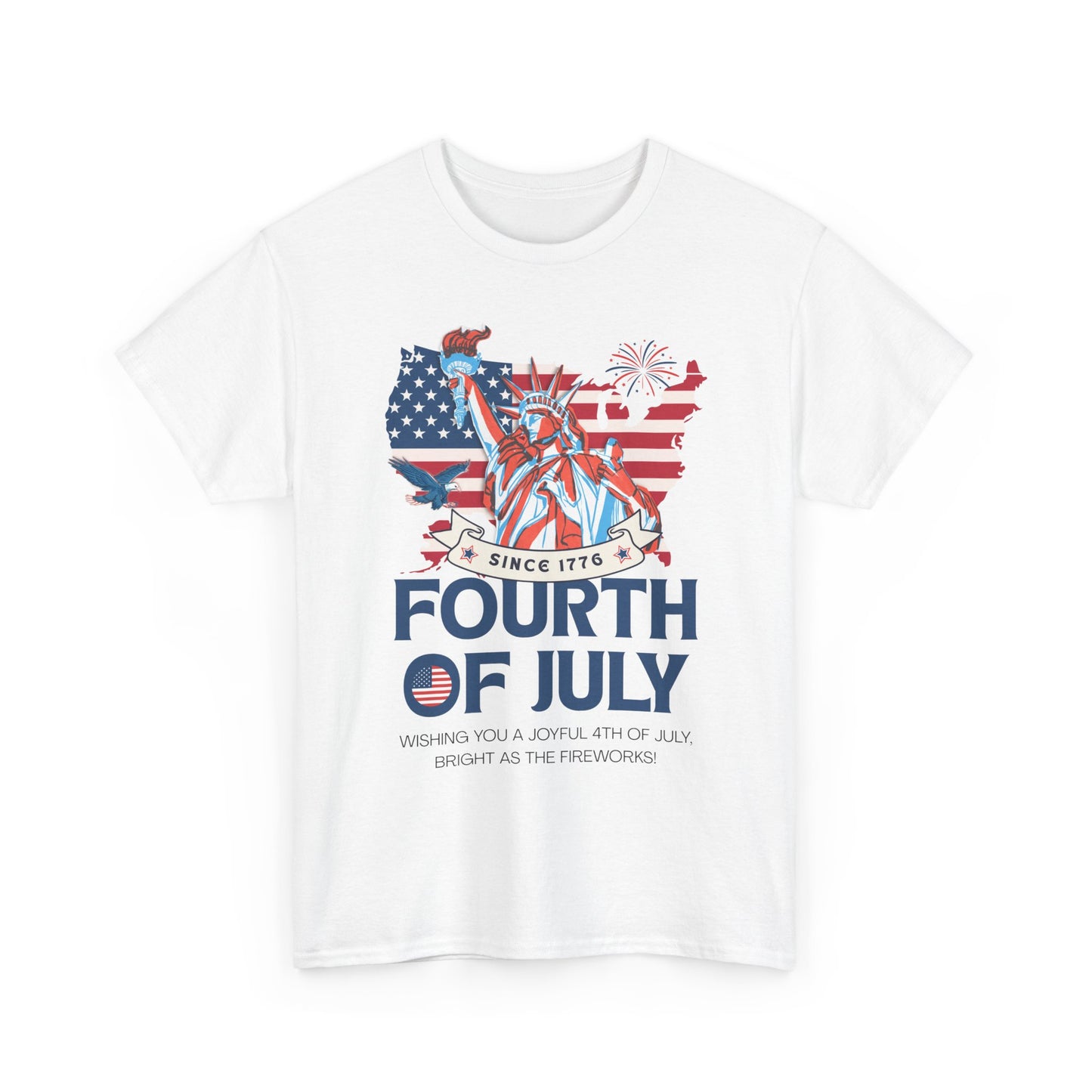 Patriotic Fourth of July Tee, Unisex Cotton T-Shirt for Independence Day, Summer BBQs, Family Gatherings, Festive Wear, Gifts