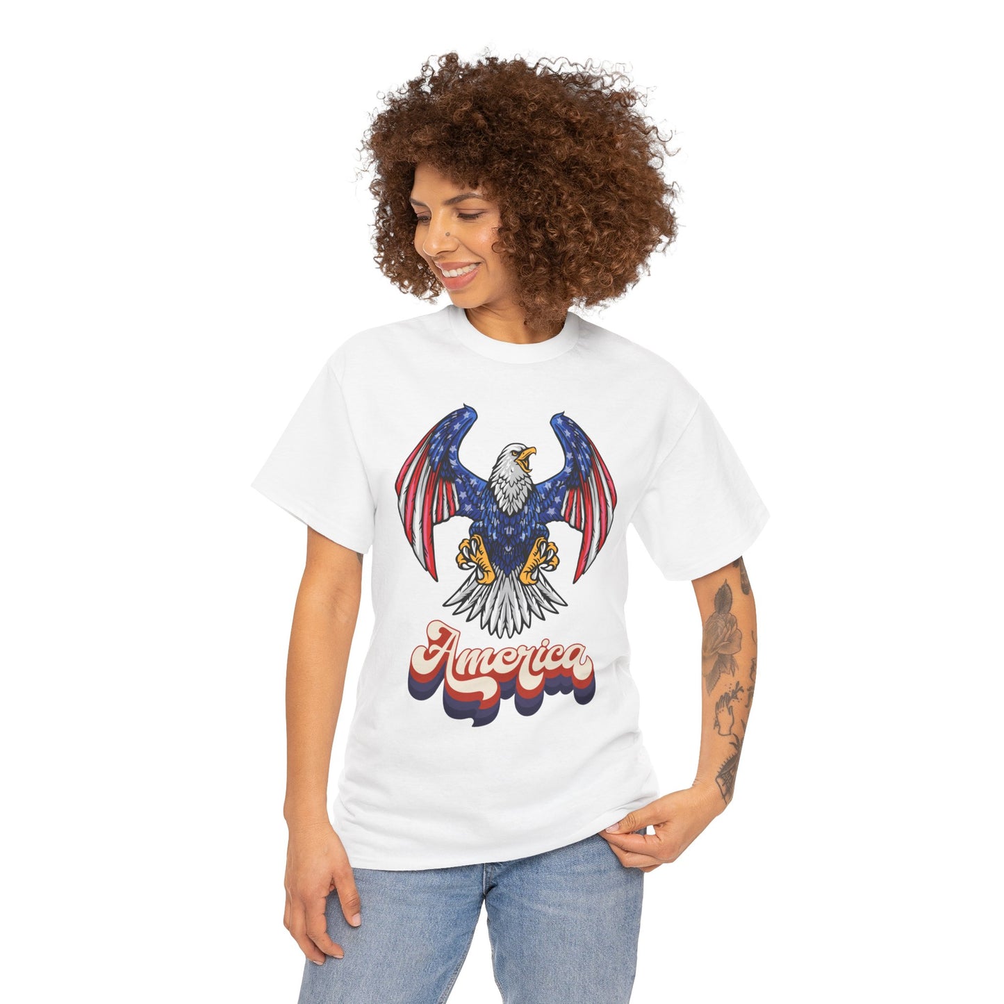America Eagle T‑Shirt — Vintage Patriotic Bald Eagle Graphic Tee