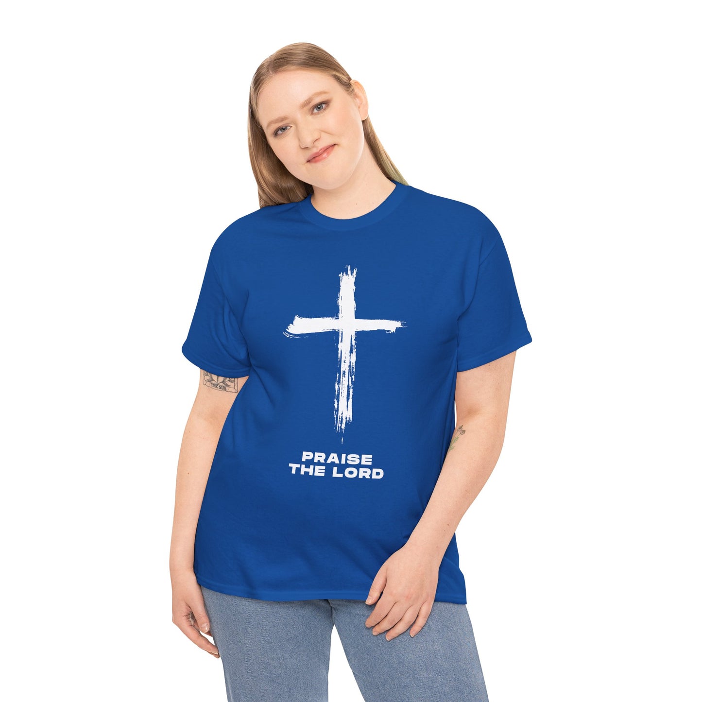 Faith-Inspired Unisex Heavy Cotton Tee - Praise the Lord Design, Christian Apparel, Inspirational Shirt, Gift for Believers, Spiritual Wear