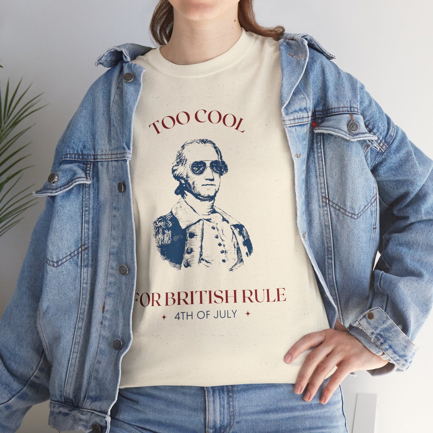 Too Cool for British Rule Tee, Unisex Heavy Cotton Tee, 4th of July Shirt, Patriotic Tee, Vintage Inspired T-Shirt, Holiday Celebration Top