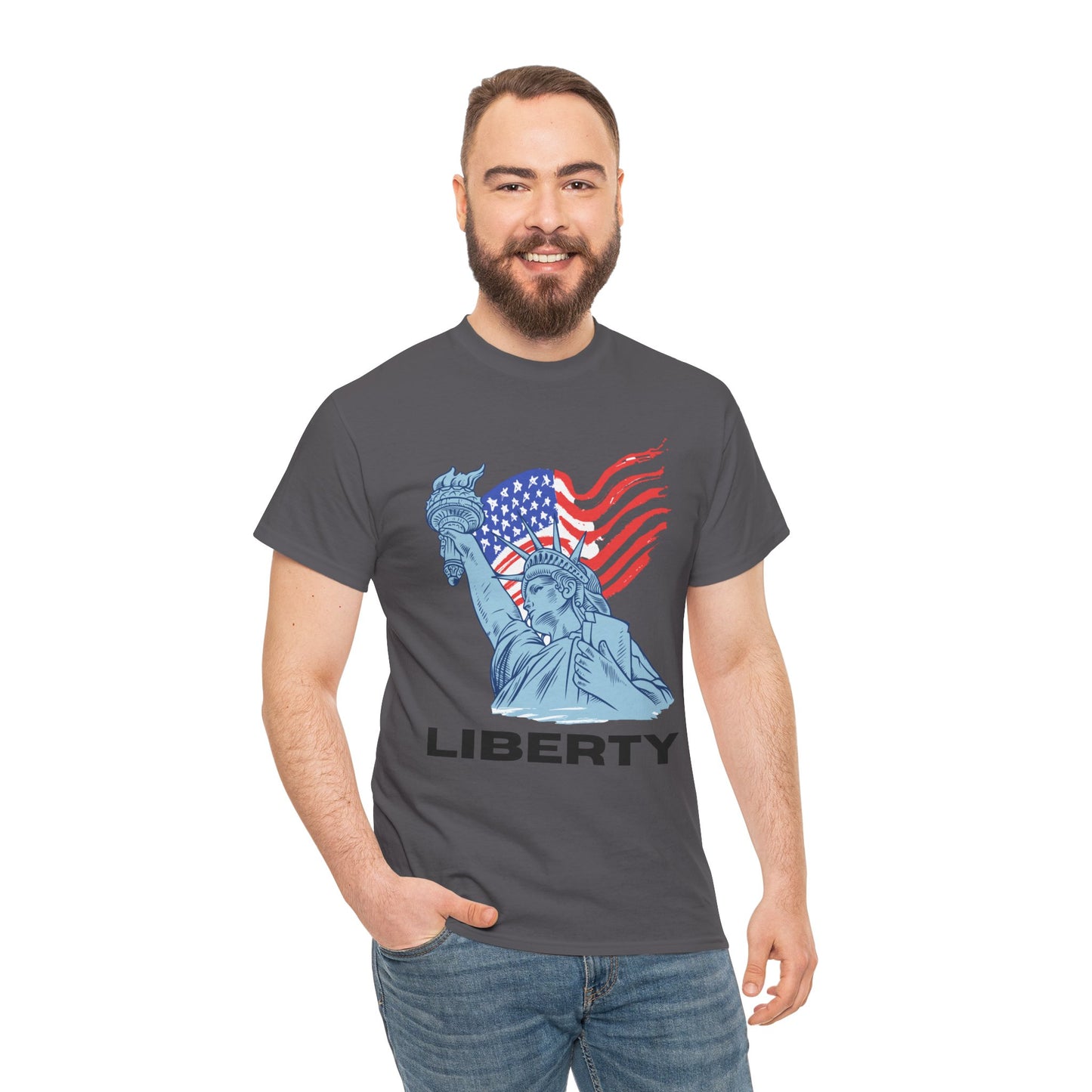 Liberty Statue T‑Shirt — American Flag & Statue of Liberty Graphic Tee