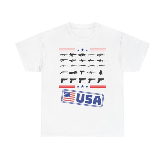 USA Flag Firearms Graphic Tee